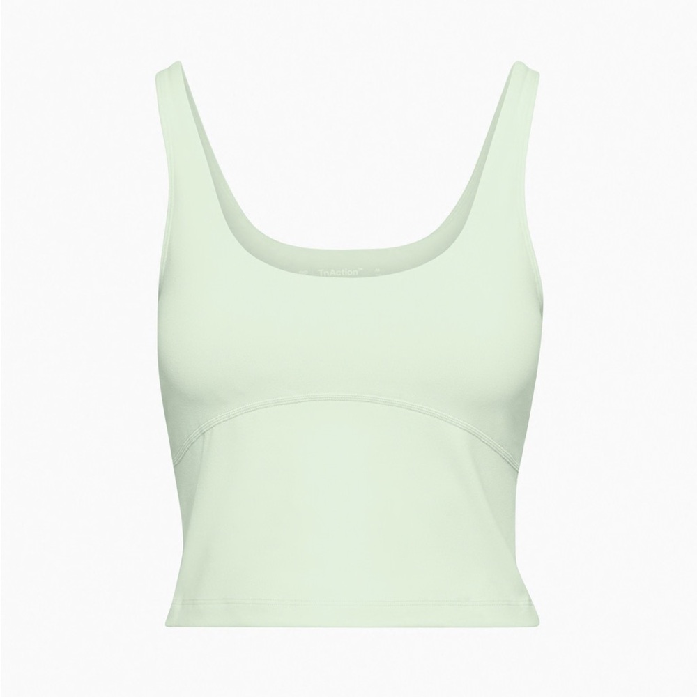 Women's Scoop Neck Cropped Tank Top - Mint Green